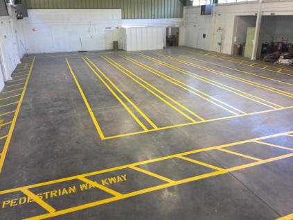 LINE PAINTING FOR WAREHOUSES AND PARKING LOTS